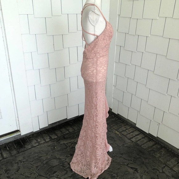 City Studio Lace Metallic Evening Dress Junior's 5 - Picture 6 of 7